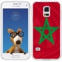 TPU0GALS5DRAPMAROC - Coque Souple en gel transparente pour Galaxy S5 avec impression Motifs drapeau du Maroc