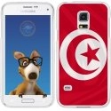 TPU0GALS5DRAPTUNISIE - Coque Souple en gel transparente pour Galaxy S5 avec impression Motifs drapeau de la Tunisie