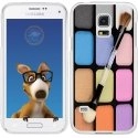 TPU0GALS5MAQUILLAGE - Coque Souple en gel transparente pour Galaxy S5 avec impression Motifs palette de maquillage