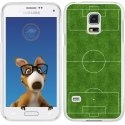 TPU0GALS5TERRAINFOOT - Coque Souple en gel transparente pour Galaxy S5 avec impression Motifs terrain de football