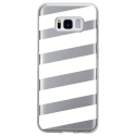TPU0GALS8BANDESBLANCHES - Coque souple pour Samsung Galaxy S8 avec impression Motifs bandes blanches
