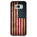 TPU0GALS8DRAPUSAVINTAGE - Coque souple pour Samsung Galaxy S8 avec impression Motifs drapeau USA vintage