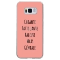 TPU0GALS8GENIALEROSE - Coque souple pour Samsung Galaxy S8 avec impression Motifs Chiante mais Géniale rose