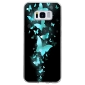 TPU0GALS8PAPILLONSBLEUS - Coque souple pour Samsung Galaxy S8 avec impression Motifs papillons bleus
