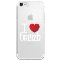 TPU0IPHONE7COEURBREIZH - Coque souple pour Apple iPhone 7 avec impression Motifs coeur rouge I Love Breizh