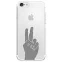 TPU0IPHONE7MAINPEACE - Coque souple pour Apple iPhone 7 avec impression Motifs main Peace and Love