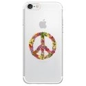 TPU0IPHONE7PEACELOVE - Coque souple pour Apple iPhone 7 avec impression Motifs Peace and Love fleuri