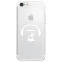 TPU0IPHONE7SINGECASQ - Coque souple pour Apple iPhone 7 avec impression Motifs singe avec son casque