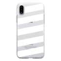 TPU0IPHONEXBANDESBLANCHES - Coque souple pour Apple iPhone X avec impression Motifs bandes blanches