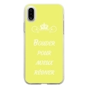 TPU0IPHONEXBOUDERJAUNE - Coque souple pour Apple iPhone X avec impression Motifs Bouder pour mieux Régner jaune