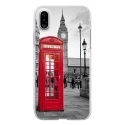 TPU0IPHONEXCABINEUK - Coque souple pour Apple iPhone X avec impression Motifs cabine téléphonique UK rouge