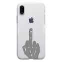 TPU0IPHONEXMAINDOIGT - Coque souple pour Apple iPhone X avec impression Motifs doigt d'honneur