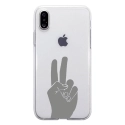 TPU0IPHONEXMAINPEACE - Coque souple pour Apple iPhone X avec impression Motifs main Peace and Love