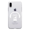 TPU0IPHONEXSINGECASQ - Coque souple pour Apple iPhone X avec impression Motifs singe avec son casque