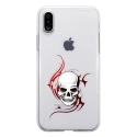 TPU0IPHONEXSKULLTRIBAL - Coque souple pour Apple iPhone X avec impression Motifs tête de mort sur fond tribal