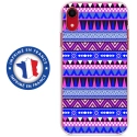TPU0IPXRAZTEQUEBLEUVIO - Coque souple pour Apple iPhone XR avec impression Motifs aztèque bleu et violet
