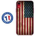 TPU0IPXRDRAPUSAVINTAGE - Coque souple pour Apple iPhone XR avec impression Motifs drapeau USA vintage