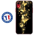 TPU0IPXRPAPILLONSDORES - Coque souple pour Apple iPhone XR avec impression Motifs papillons dorés