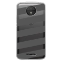 TPU0MOTOCPLUSBANDESGRISES - Coque souple pour Motorola Moto C Plus avec impression Motifs bandes grises