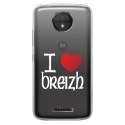 TPU0MOTOCPLUSCOEURBREIZH - Coque souple pour Motorola Moto C Plus avec impression Motifs coeur rouge I Love Breizh