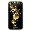 TPU0MOTOCPLUSPAPILLONSDORES - Coque souple pour Motorola Moto C Plus avec impression Motifs papillons dorés