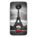 TPU0MOTOCPLUSPARIS2CV - Coque souple pour Motorola Moto C Plus avec impression Motifs Paris et 2CV rouge