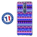 TPU0NOKIA51AZTEQUEBLEUVIO - Coque souple pour Nokia 5-1 avec impression Motifs aztèque bleu et violet