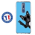 TPU0NOKIA51CHIENVBLEU - Coque souple pour Nokia 5-1 avec impression Motifs chien à lunettes sur fond bleu