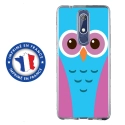 TPU0NOKIA51CHOUETTE3 - Coque souple pour Nokia 5-1 avec impression Motifs chouette bleue et rose