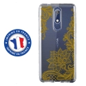 TPU0NOKIA51LACEGOLD - Coque souple pour Nokia 5-1 avec impression Motifs Lace gold