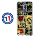 TPU0NOKIA51LOVEVINTAGE - Coque souple pour Nokia 5-1 avec impression Motifs Love Vintage