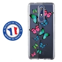 TPU0NOKIA51PAPILLONS - Coque souple pour Nokia 5-1 avec impression Motifs papillons colorés