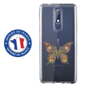 TPU0NOKIA51PAPILLONSEUL - Coque souple pour Nokia 5-1 avec impression Motifs papillon psychédélique
