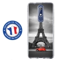 TPU0NOKIA51PARIS2CV - Coque souple pour Nokia 5-1 avec impression Motifs Paris et 2CV rouge