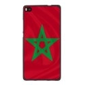 TPU1ASCENDP8DRAPMAROC - Coque Souple en gel noir pour Huawei Ascend P8 avec impression Motifs drapeau du Maroc