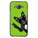 TPU1GALJ5CHIENVVERT - Coque Souple en gel pour Samsung Galaxy J5 avec impression Motifs chien à lunettes sur fond vert