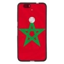 TPU1GNEXUS6PDRAPMAROC - Coque souple pour Google Nexus 6P avec impression Motifs drapeau du Maroc