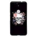TPU1GNEXUS6PSKULLFLOWER - Coque souple pour Google Nexus 6P avec impression Motifs skull fleuri