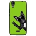 TPU1JAM4GCHIENVVERT - Coque souple pour Wiko Rainbow Jam 4G avec impression Motifs chien à lunettes sur fond vert