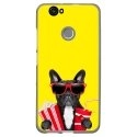 TPU1NOVADOGCINEMAJAUNE - Coque souple pour Huawei Nova avec impression Motifs bulldog cinema