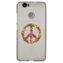 TPU1NOVAPEACELOVE - Coque souple pour Huawei Nova avec impression Motifs Peace and Love fleuri