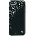 TREXTAIP5FLOWERNOIR - Coque Trexta Crystal Flower iPhone 5 en cuir avec cristaux