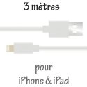 USB3M-IP7BLANC - Câble iPhone iPad robuste et renforcé de 3 mètres prise lightning