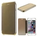 WALLCLEARIP647GOLD - Etui Clear-View pour iPhone 6 avec rabat translucide coloris gold