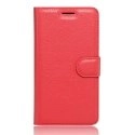 WALLET-M3NOTEROUGE - Etui Meizu M3-Note type portefeuille coloris rouge logements cartes
