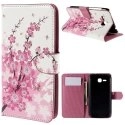 WALLET01Y600 - Etui portefeuille motifs fleurs roses pour Huawei Ascend Y600 rabat latéral articulé fonction 