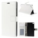 WALLETASCENDP8BLANC - Etui type portefeuille pour Huawei Ascend P8 coloris blanc rabat latéral articulé fonction stand