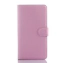 WALLETMEIZUM2ROSE - Etui type portefeuille rose pour Meizu M2-Note avec rabat latéral articulé fonction stand