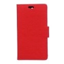 WALLETXPC4ROUGE - Etui type portefeuille pour Sony Xperia C4 coloris rouge avec rabat latéral articulé fonction stan
