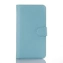WALLGRAINPOP250BLEU - Etui portefeuille bleu pour Alcatel Pop 2 (5) avec rabat latéral articulé stand